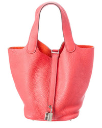 Pre-Owned Hermès Red Clemence Picotin Pm (Authentic Pre-Loved)