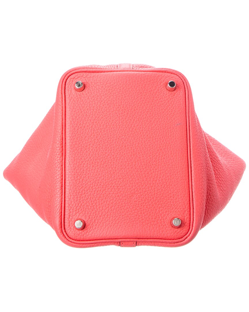 Pre-Owned Hermès Red Clemence Picotin Pm (Authentic Pre-Loved)