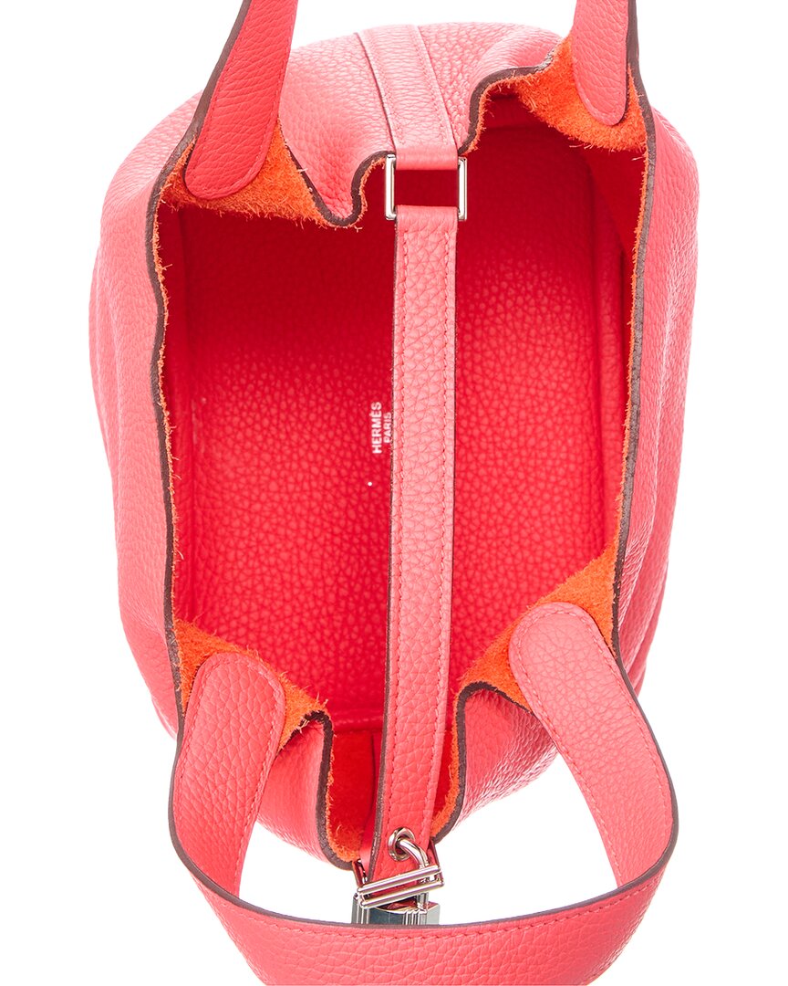 Pre-Owned Hermès Red Clemence Picotin Pm (Authentic Pre-Loved)