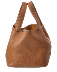 Pre-Owned Hermès Brown Taurillon Clemence Calf Leather Picotin 22 (Authentic Pre-Loved)