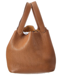 Pre-Owned Hermès Brown Taurillon Clemence Calf Leather Picotin 22 (Authentic Pre-Loved)