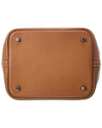 Pre-Owned Hermès Brown Taurillon Clemence Calf Leather Picotin 22 (Authentic Pre-Loved)