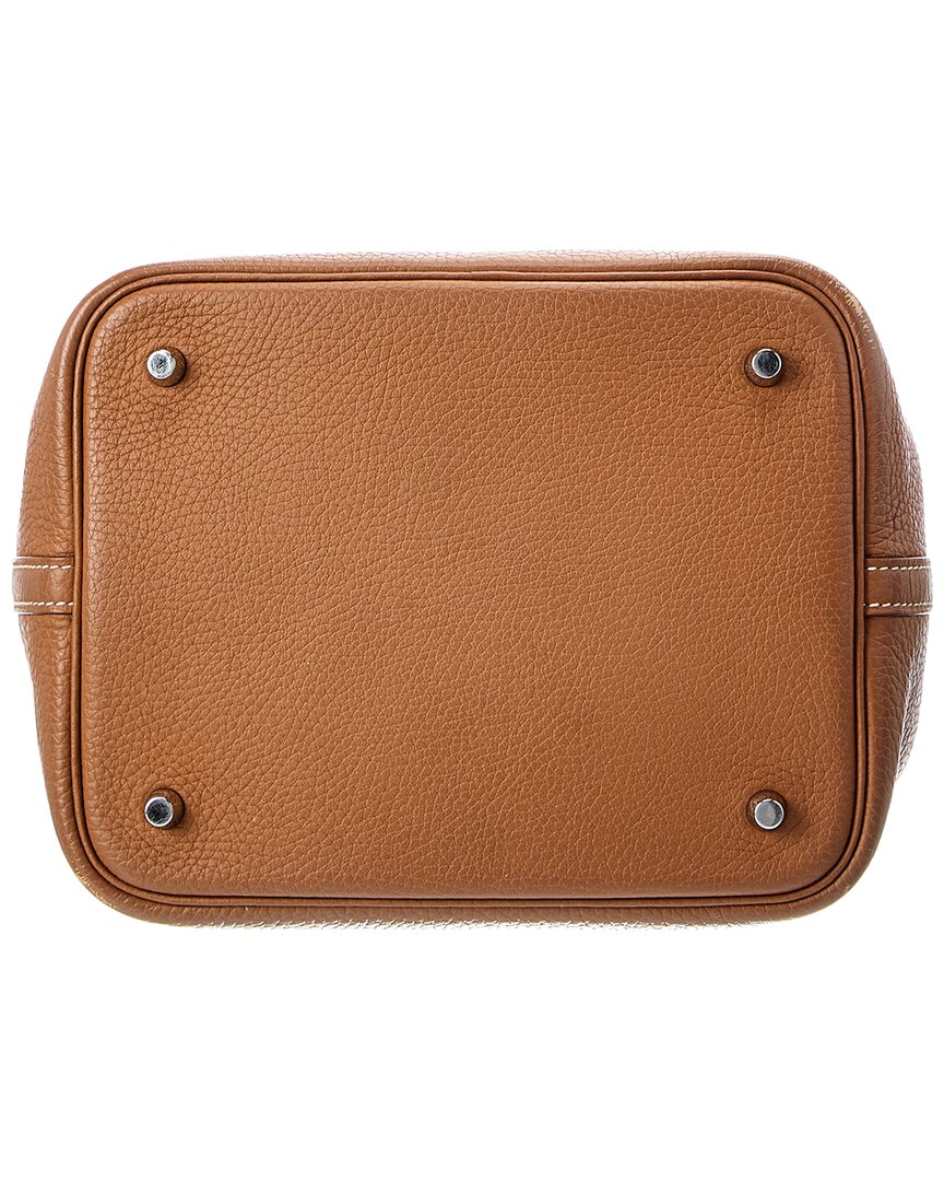 Pre-Owned Hermès Brown Taurillon Clemence Calf Leather Picotin 22 (Authentic Pre-Loved)