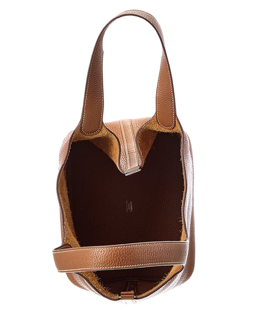 Pre-Owned Hermès Brown Taurillon Clemence Calf Leather Picotin 22 (Authentic Pre-Loved)