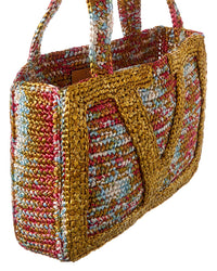 Valentino Valentino Vlogo Signature Medium Raffia Tote