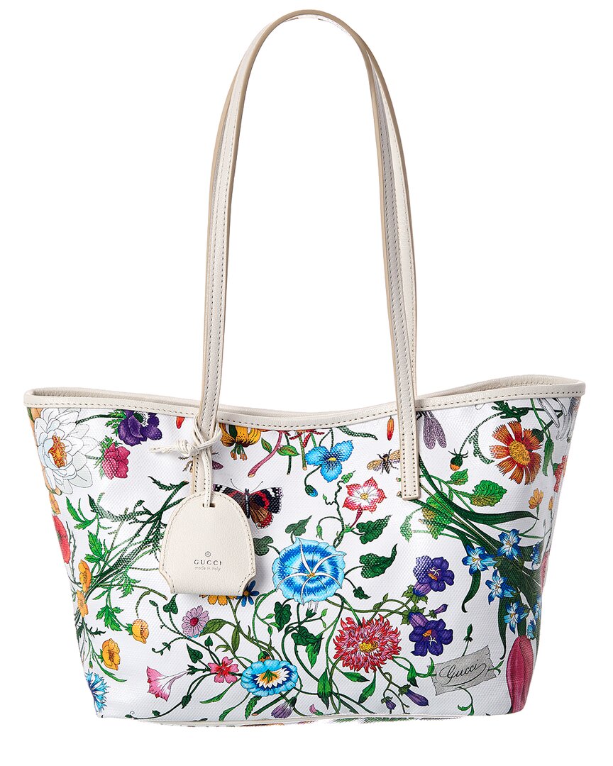 Gucci Tribeca Small Flora Canvas & Leather Tote