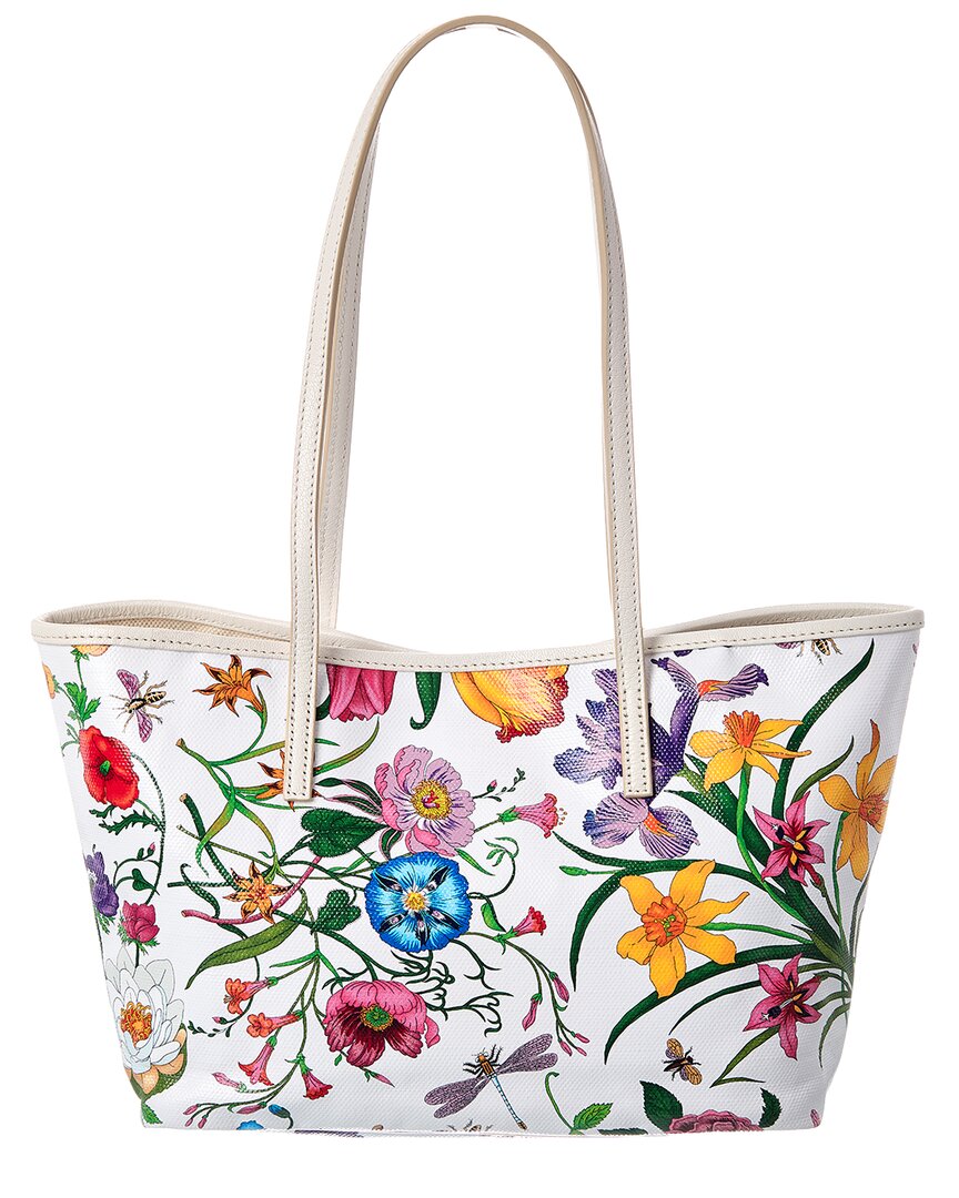 Gucci Tribeca Small Flora Canvas & Leather Tote