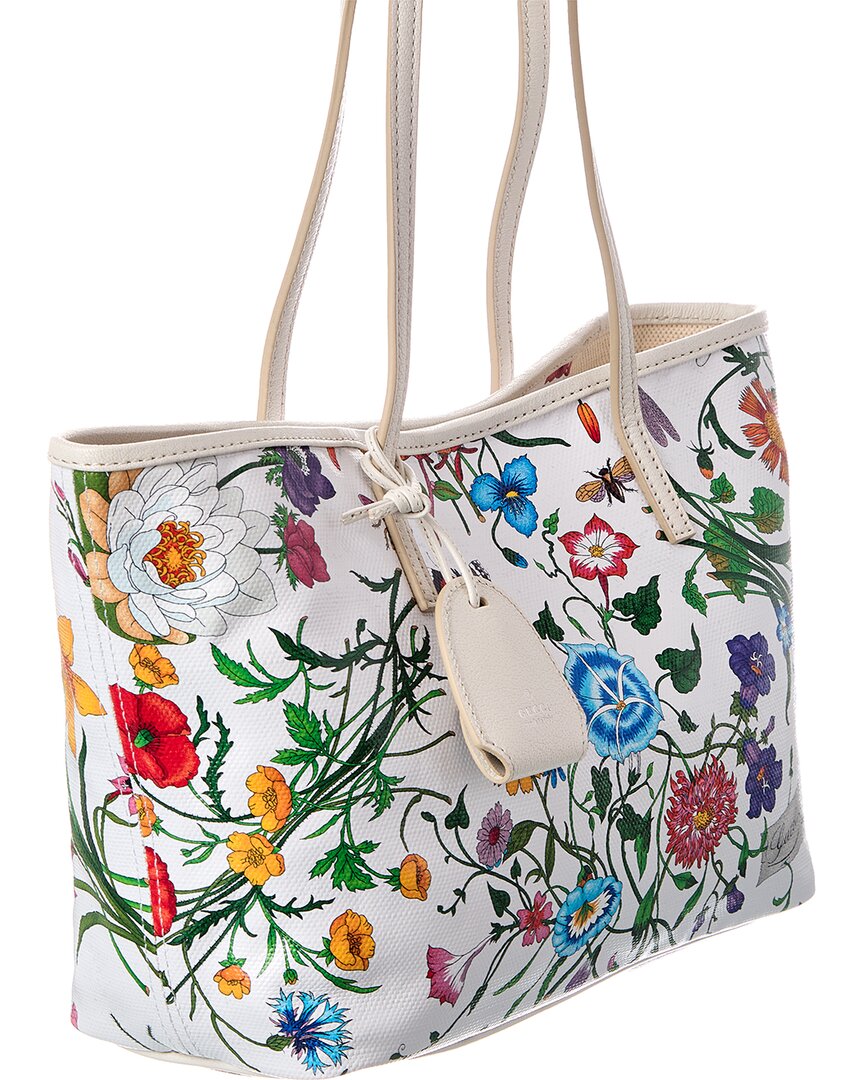 Gucci Tribeca Small Flora Canvas & Leather Tote
