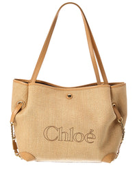 Chloé Chloé Clover Double Carry Leather-Trim Tote