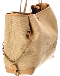Chloé Chloé Clover Double Carry Leather-Trim Tote