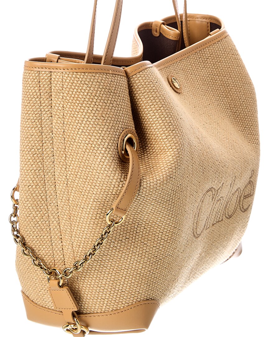 Chloé Chloé Clover Double Carry Leather-Trim Tote