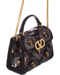 Valentino Valentino Vsling Mini Satin & Leather Shoulder Bag