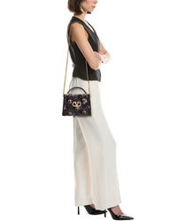 Valentino Valentino Vsling Mini Satin & Leather Shoulder Bag