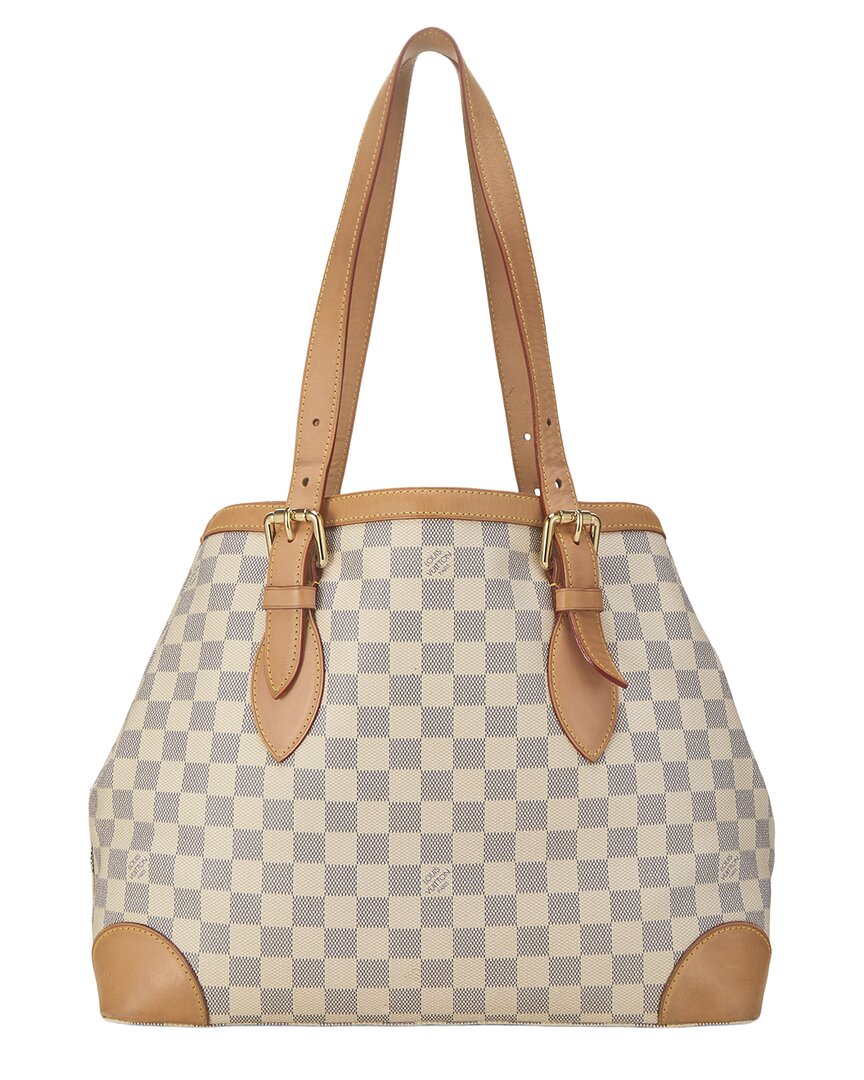 Louis Vuitton Pre-Owned Louis Vuitton White Damier Azur Coated Canvas Hampstead Mm (Authentic Pre-