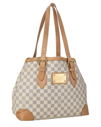 Louis Vuitton Pre-Owned Louis Vuitton White Damier Azur Coated Canvas Hampstead Mm (Authentic Pre-