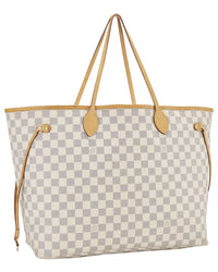 Louis Vuitton Pre-Owned Louis Vuitton White Damier Azur Coated Canvas Neverfull No Pouch Gm (Authentic