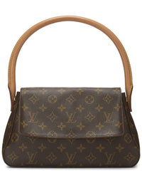 Louis Vuitton Louis Vuitton Brown Monogram Coated Canvas Looping Pm (Authentic Pre-Loved)