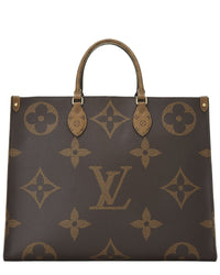 Louis Vuitton Louis Vuitton Brown Monoreversedgiant Coated Canvas Onthego Gm (Authentic Pre-