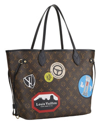 Louis Vuitton Louis Vuitton Brown Coated Canvas Monoworldtour Neverfull Mm (Authentic Pre-