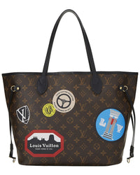 Louis Vuitton Louis Vuitton Brown Coated Canvas Monoworldtour Neverfull Mm (Authentic Pre-