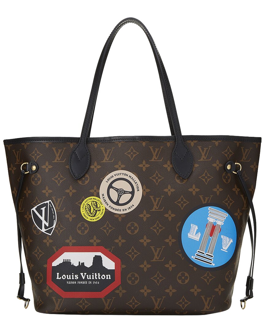 Louis Vuitton Louis Vuitton Brown Coated Canvas Monoworldtour Neverfull Mm (Authentic Pre-