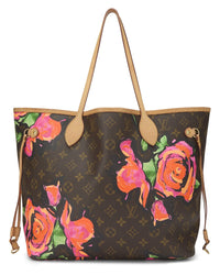 Louis Vuitton Louis Vuitton Brown Coated Canvas Roses Neverfull Mm (Authentic Pre-Loved)