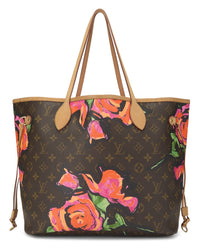 Louis Vuitton Louis Vuitton Brown Coated Canvas Roses Neverfull Mm (Authentic Pre-Loved)