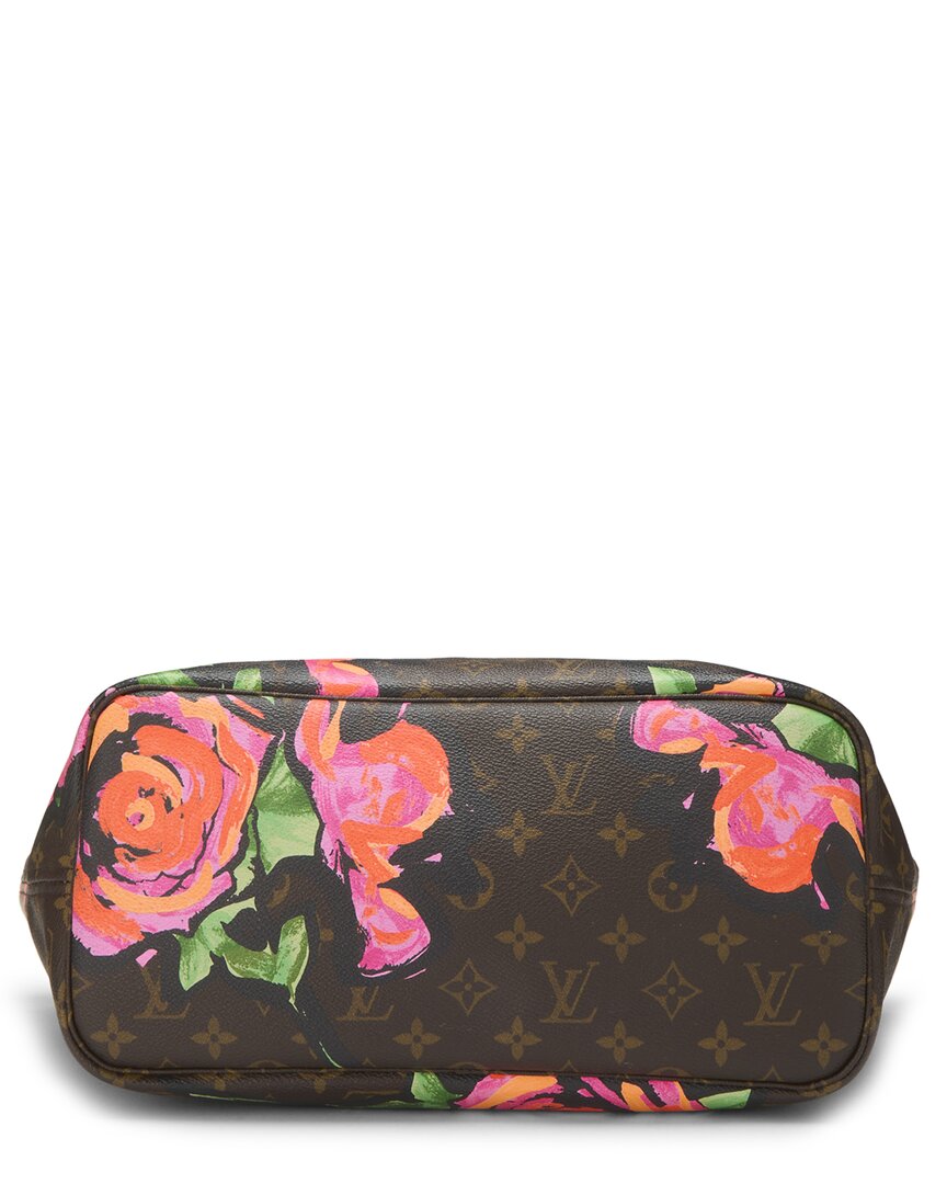 Louis Vuitton Louis Vuitton Brown Coated Canvas Roses Neverfull Mm (Authentic Pre-Loved)