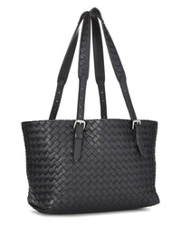 Bottega Veneta Bottega Veneta Black Intrecciato Leather Cesta Tote Small (Authentic Pre-
