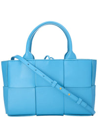 Bottega Veneta Bottega Veneta Blue Maxi Intrecciato Leather Arco Tote Small (Authentic Pre-