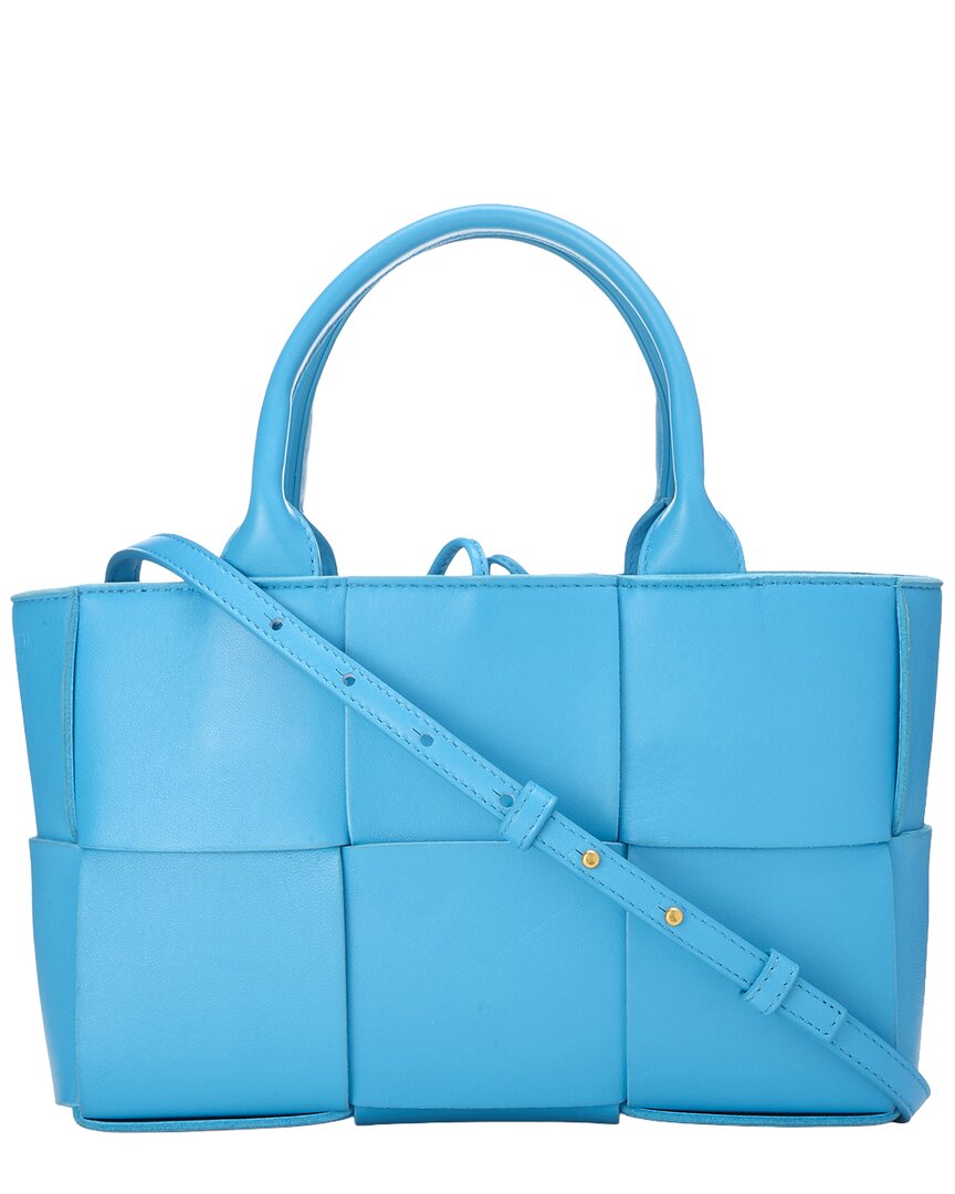 Bottega Veneta Bottega Veneta Blue Maxi Intrecciato Leather Arco Tote Small (Authentic Pre-