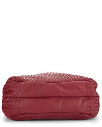 Bottega Veneta Bottega Veneta Red Intrecciato Leather Campana Tote Large (Authentic Pre-