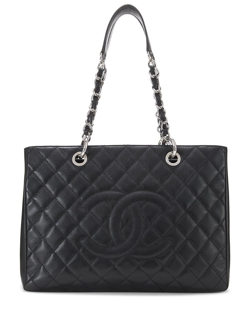 Chanel Chanel Black Caviar Leather Grand Shopping Tote (Gst) (Authentic Pre-Loved)