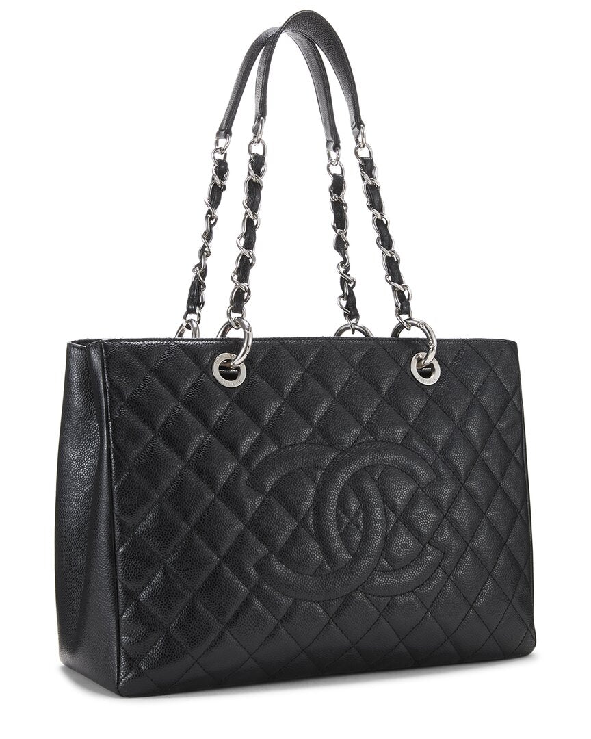 Chanel Chanel Black Caviar Leather Grand Shopping Tote (Gst) (Authentic Pre-Loved)