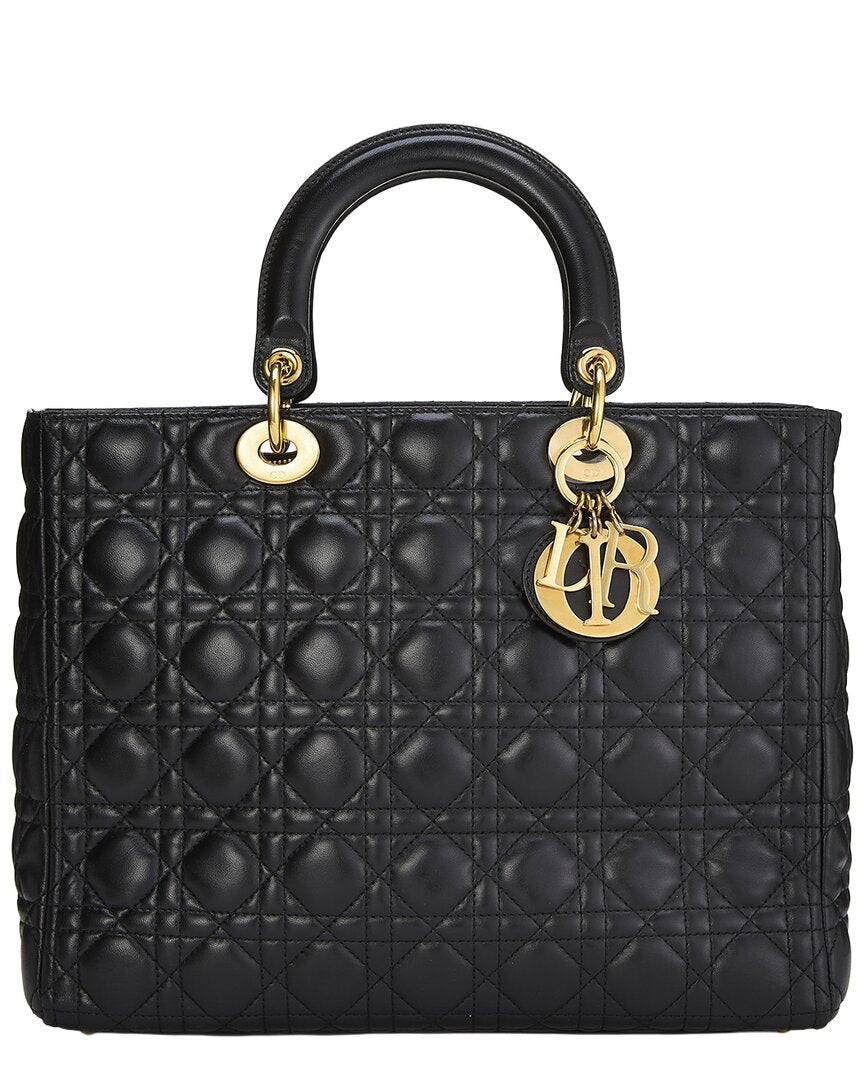 Dior Dior Black Lambskin Leather Lady Large (Authentic Pre-Loved)