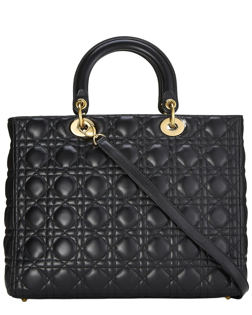Dior Dior Black Lambskin Leather Lady Large (Authentic Pre-Loved)