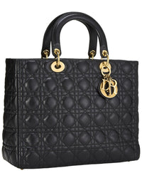 Dior Dior Black Lambskin Leather Lady Large (Authentic Pre-Loved)