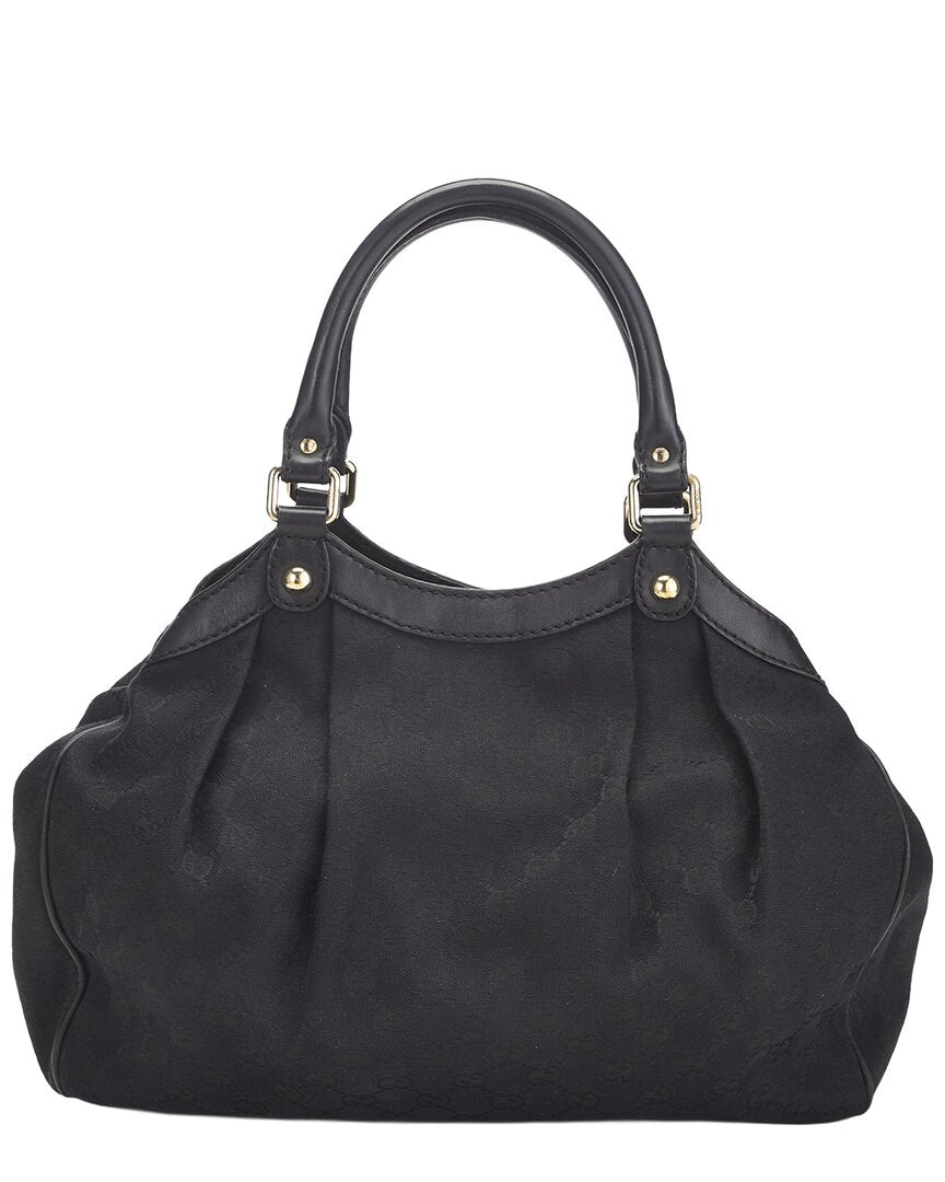 Gucci Gucci Black Canvas & Leather Sukey Tote (Authentic Pre-Loved)