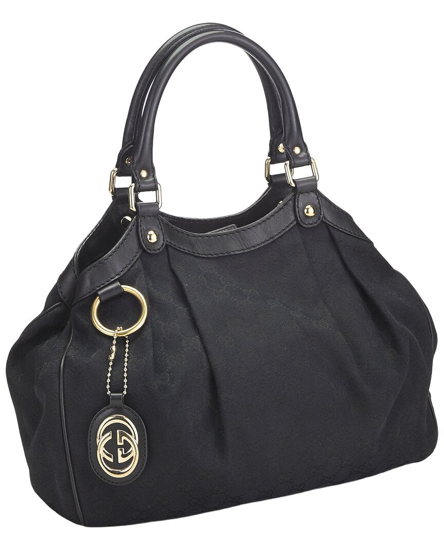 Gucci Gucci Black Canvas & Leather Sukey Tote (Authentic Pre-Loved)