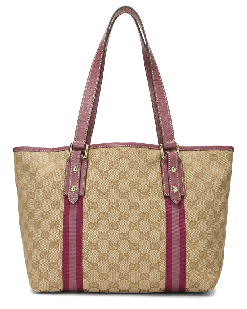 Gucci Gucci Pink Canvas & Leather Jolicoeur Tote Small (Authentic Pre-Loved)