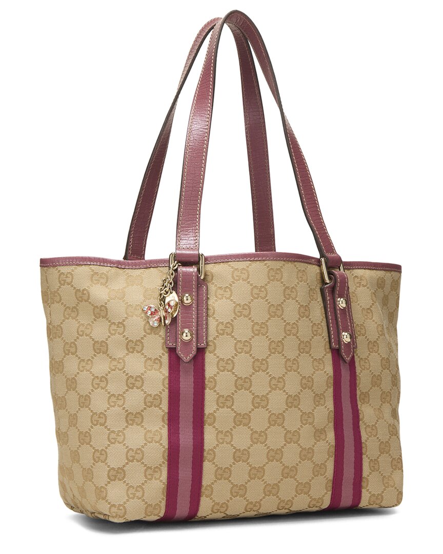 Gucci Gucci Pink Canvas & Leather Jolicoeur Tote Small (Authentic Pre-Loved)