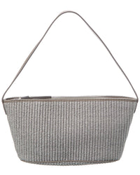 Brunello Cucinelli Woven & Leather Shoulder Bag