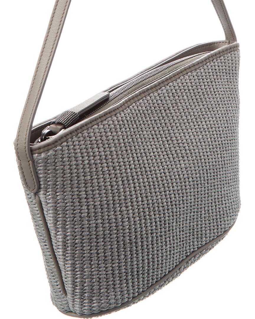 Brunello Cucinelli Woven & Leather Shoulder Bag