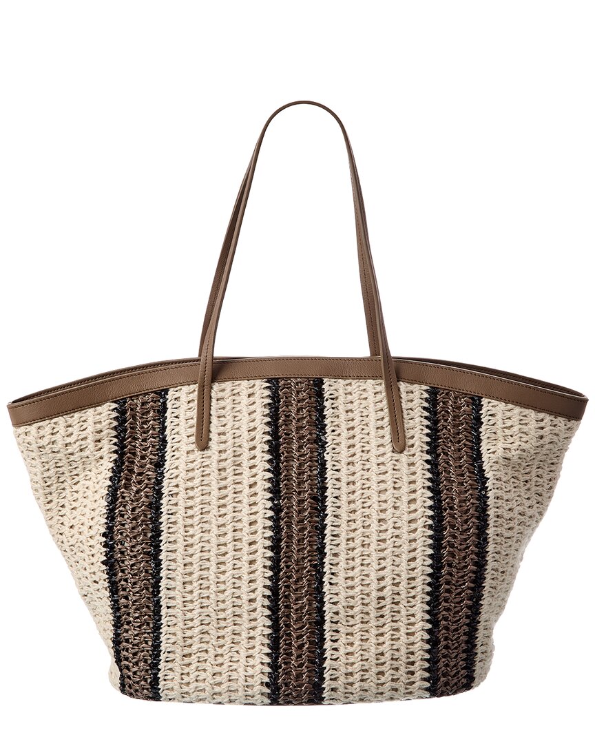 Brunello Cucinelli Brunello Cucinelli Jute & Leather Tote