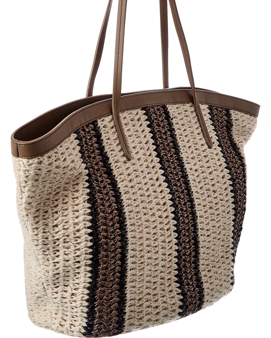 Brunello Cucinelli Brunello Cucinelli Jute & Leather Tote