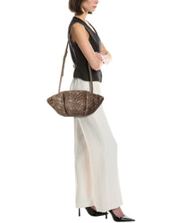 Brunello Cucinelli Brunello Cucinelli Knit & Canvas Shoulder Bag