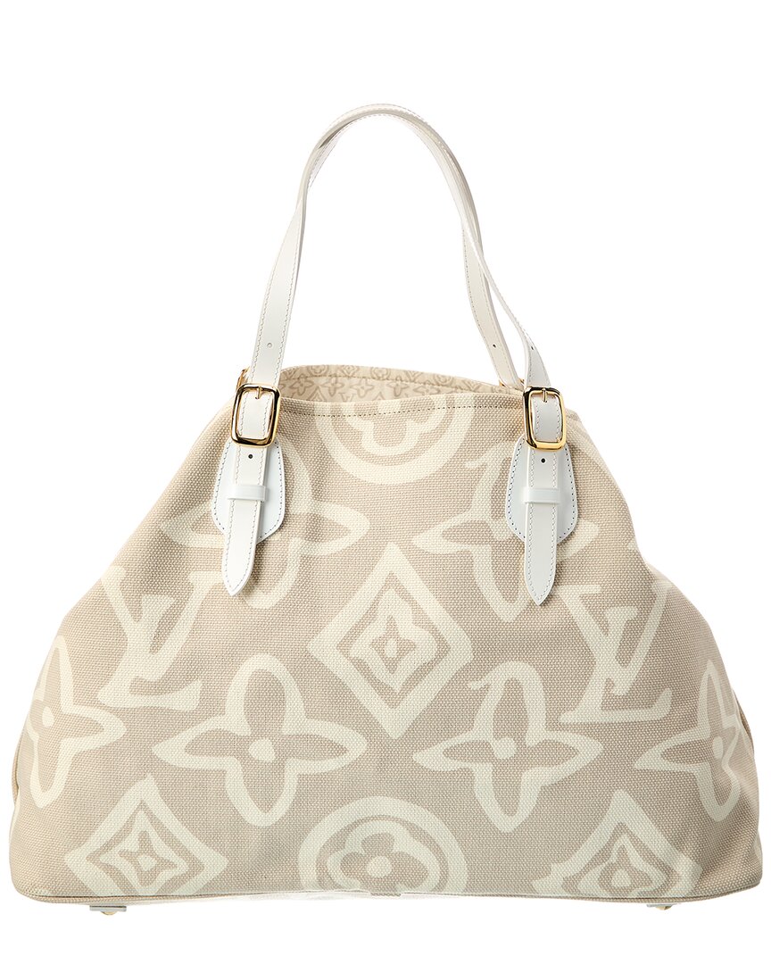 Louis Vuitton Pre-Owned Louis Vuitton Beige Canvas Tahitienne Cabas Pm (Authentic Pre-Loved)