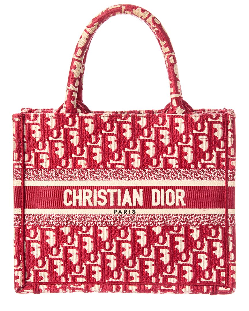 Dior Pre-Owned Dior Red Canvas Book Tote Small (Authentic Pre-Loved)