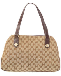 Gucci Pre-Owned Gucci Brown Canvas & Leather Charmy Pocket Tote (Authentic Pre-Loved)