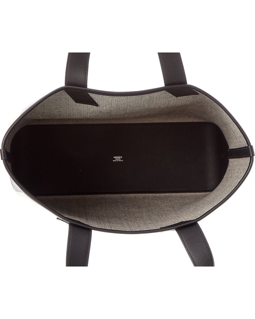 Hermès Pre-Owned Hermès Black Canvas Cabas H En Biais Tote 40 (Authentic Pre-Loved)